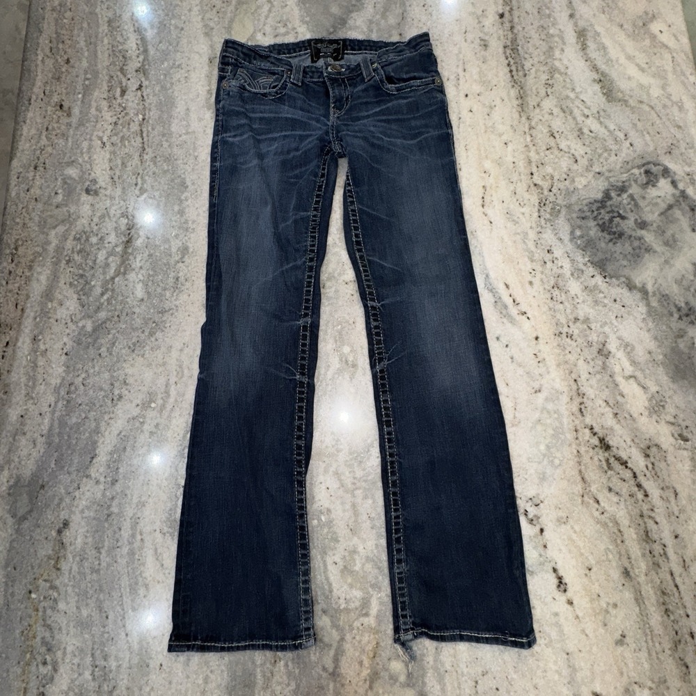 Big Star Liv Boot Jeans Dark Wash Distressed Women's Sz 32x32* Low Rise Western
